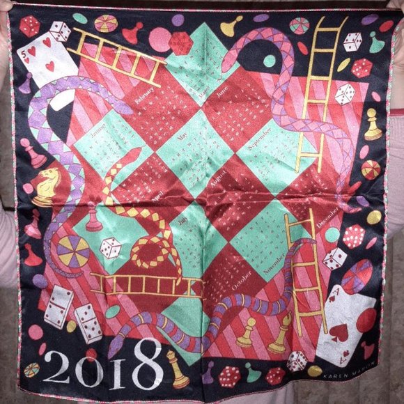 Karen Mabon Accessories - Karen Mabon 2018 calendar print scarf 17" square